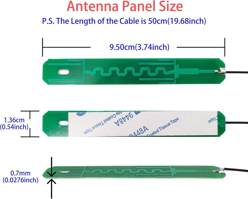 Tenmory 2 x 8dBi 2.4GHz 5.8GHz Dual Band WiFi Antenna U.FL MHF1 Internal Antennas with 50cm Cable for Mini PCIe Card - Image 2